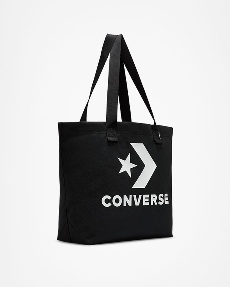 Bolsas Converse Star Chevron Tote Hombre Negras Blancas | PE 5827E4